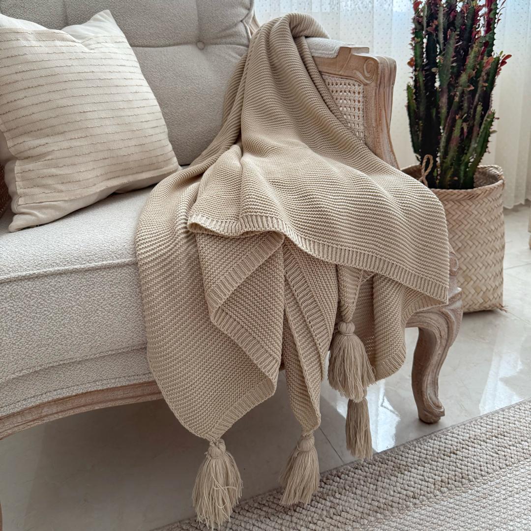 شال مبل طرح ابری کرم سیر